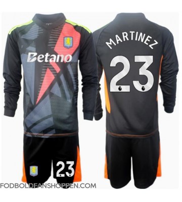 Aston Villa Emiliano Martinez #23 Målmand Udebanetrøje Børn 2024-25 Langærmet (+ Korte bukser)